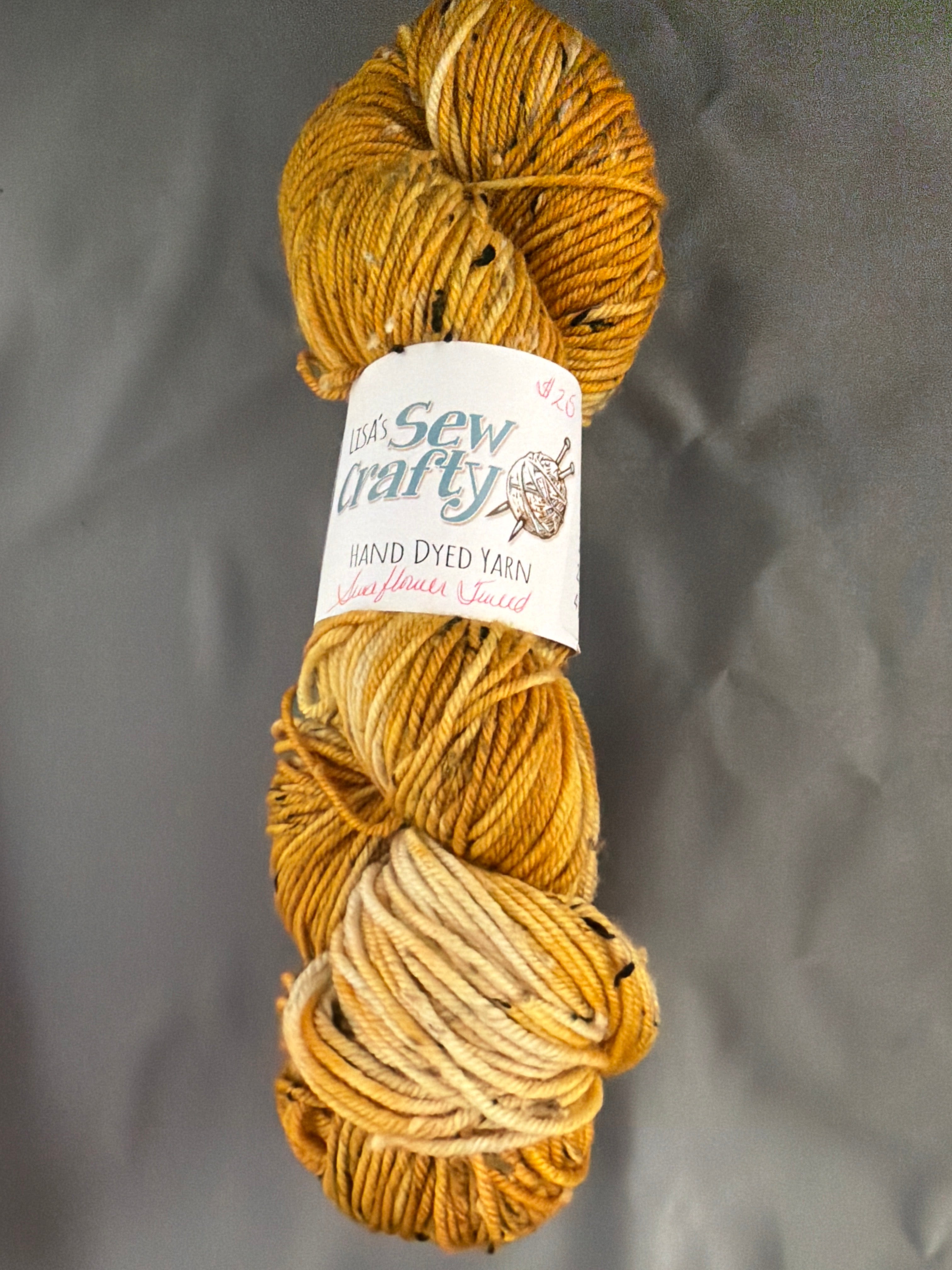 Sunflower tweed- hand dyed yarn