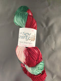 Christmas candy- hand dyed yarn