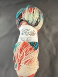 Coral lagoon hand dyed yarn