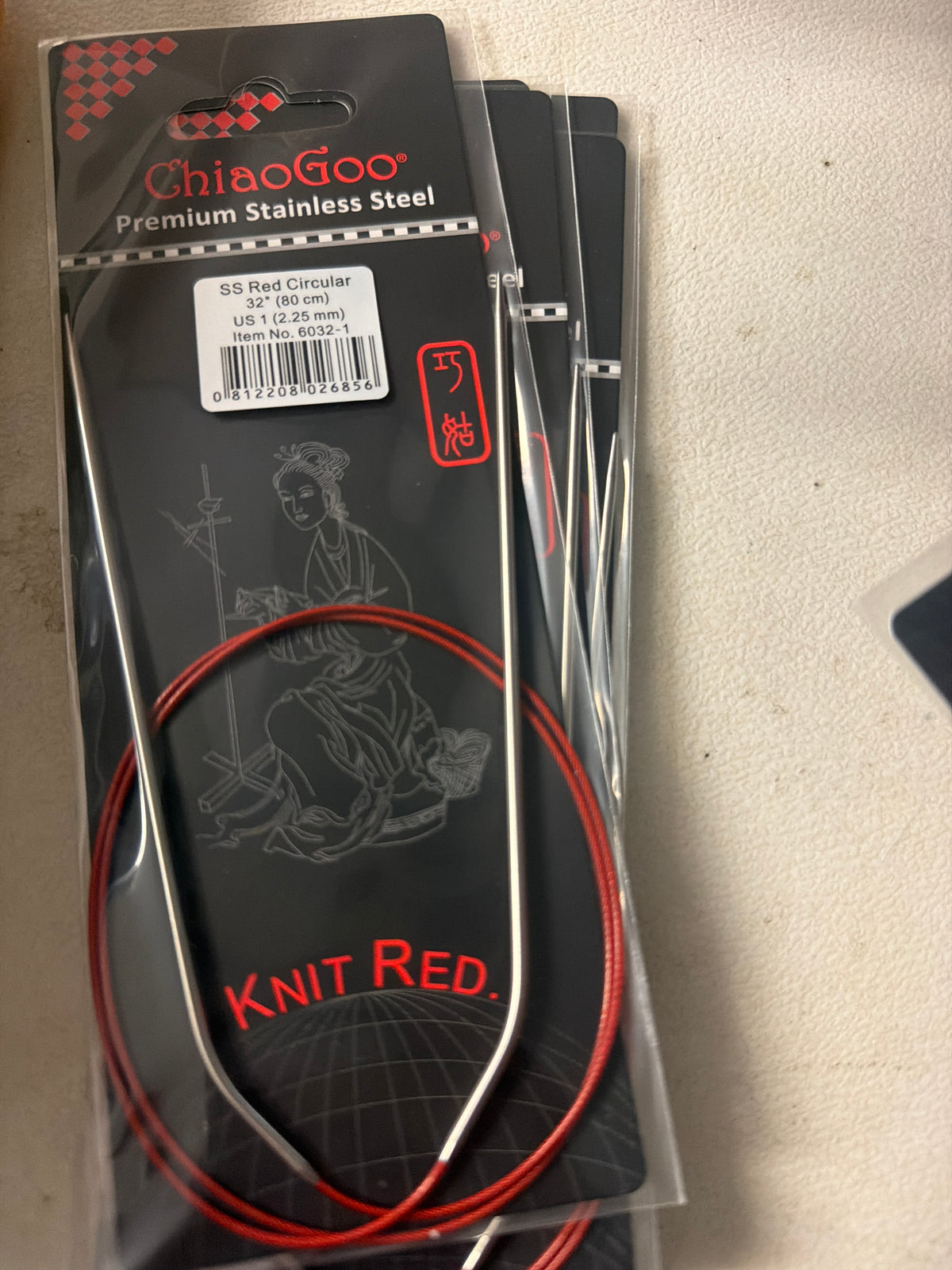 Chiao goo red lace fixed circular needle