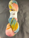 Rainbow sherbet hand dyed yarn