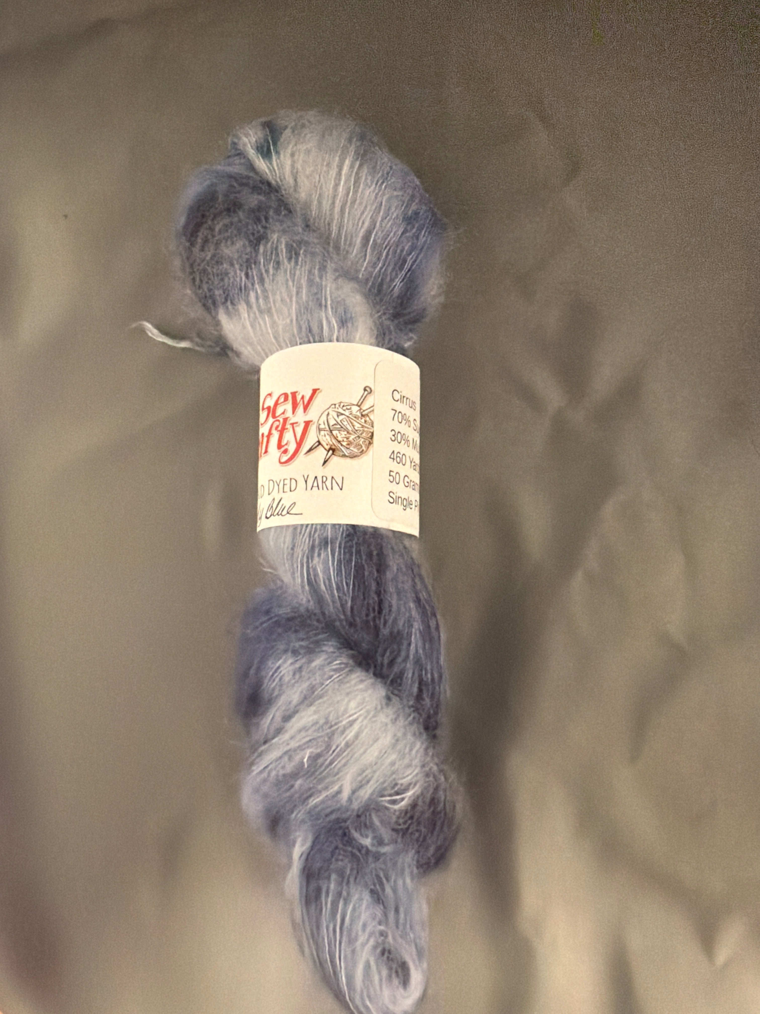 Moody blue- hand dyed mohair