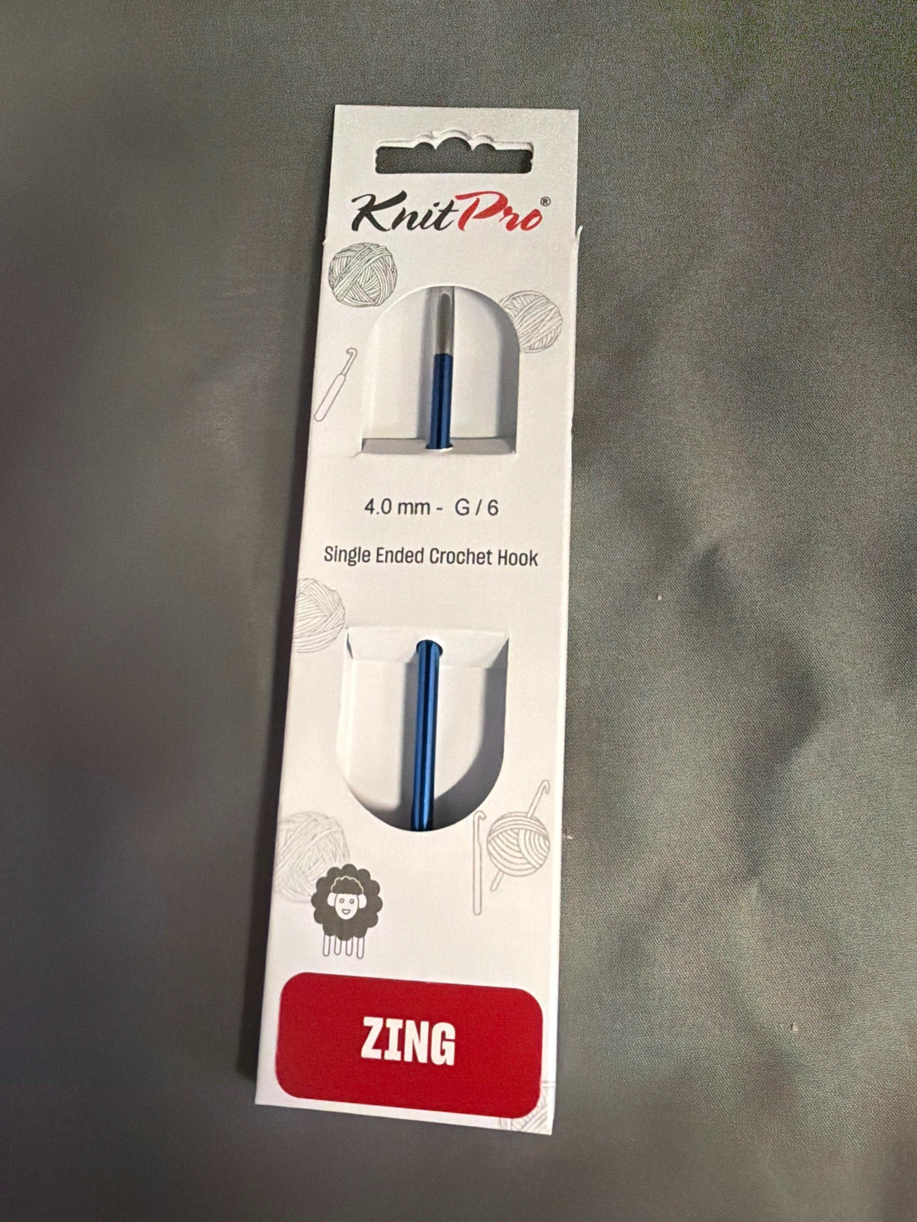 Zing metal crochet hook size G, 4 mm
