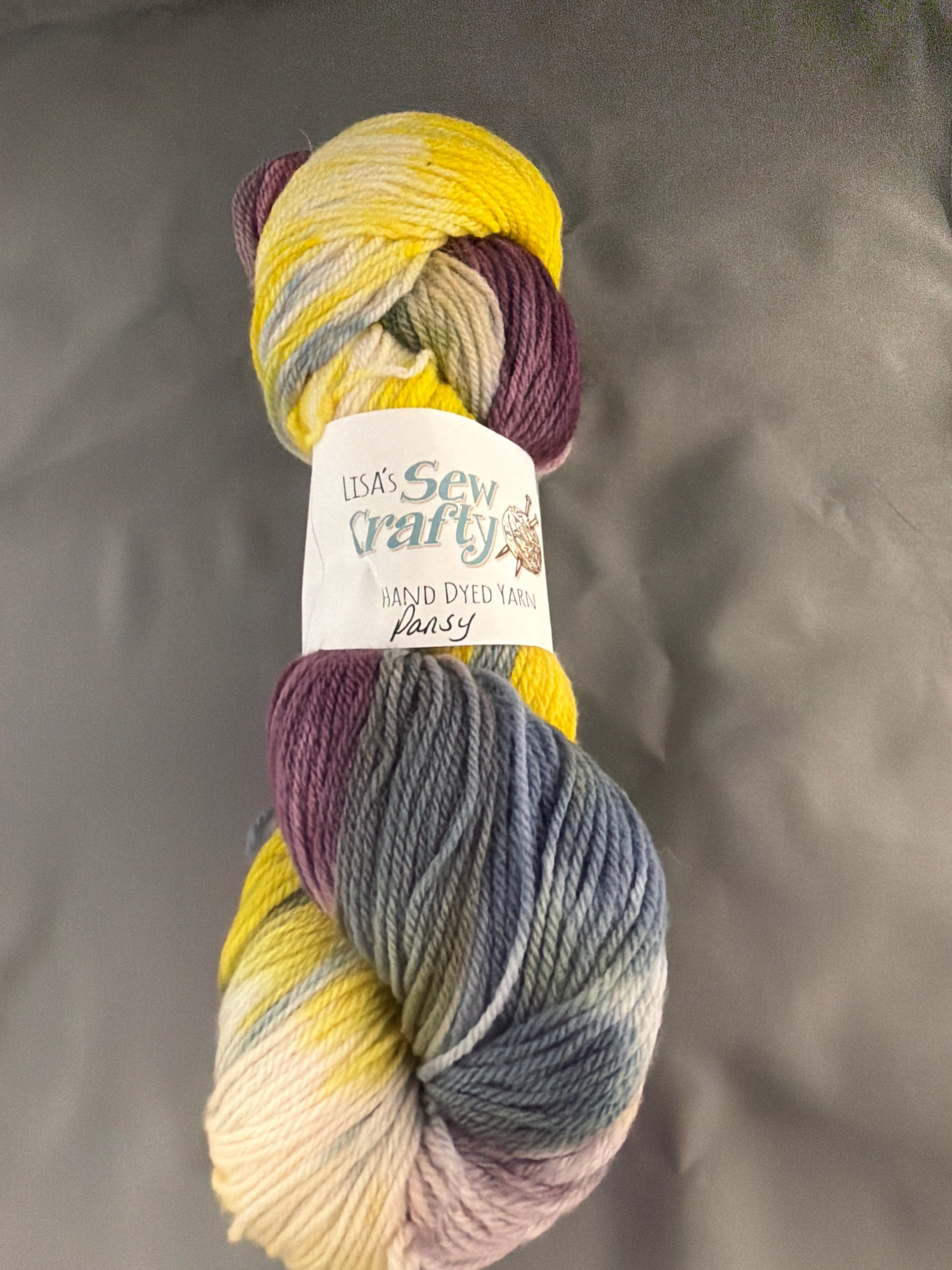 Pansy hand dyed yarn