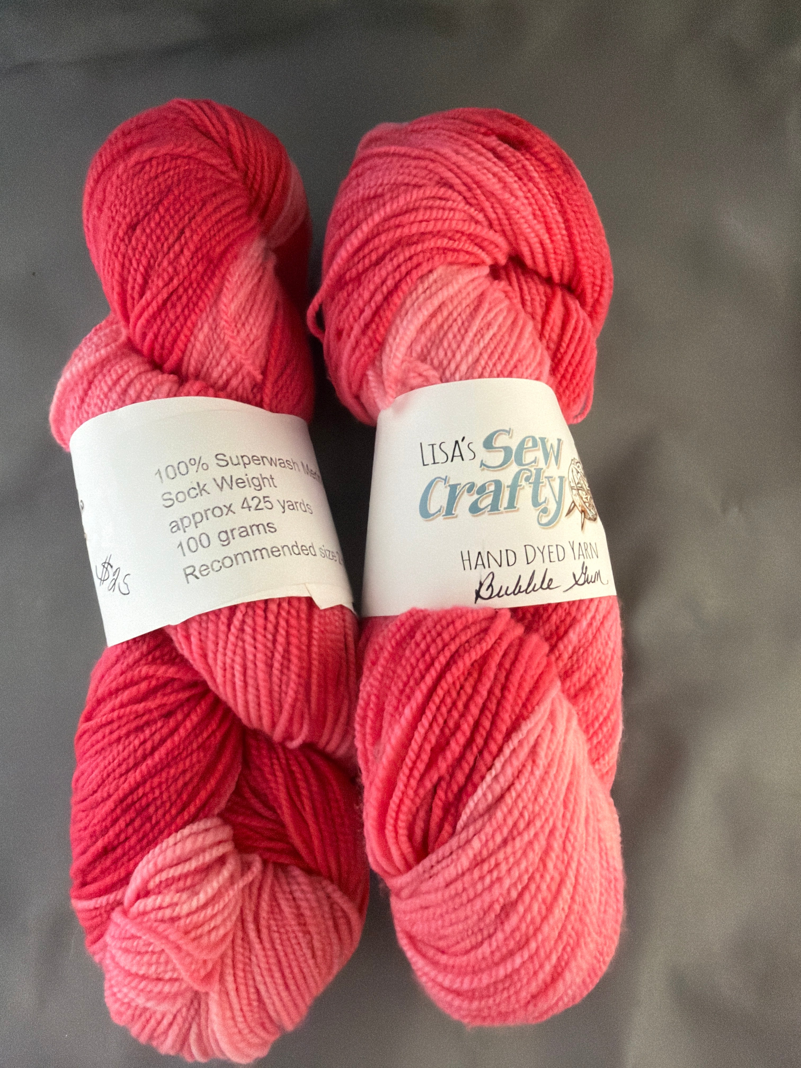 Bubble gum hand dyed yarn