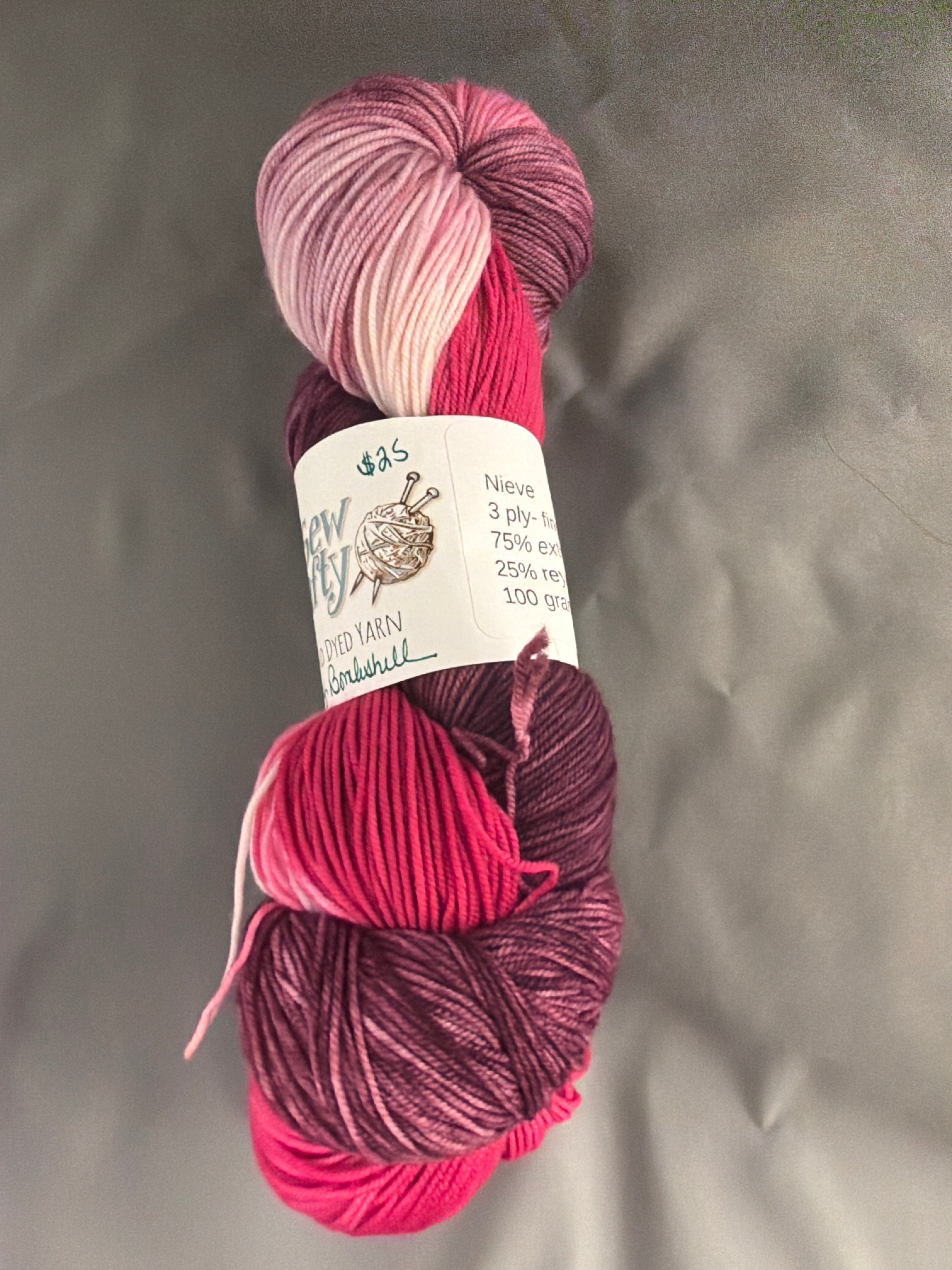 Berry bombshell hand dyed yarn