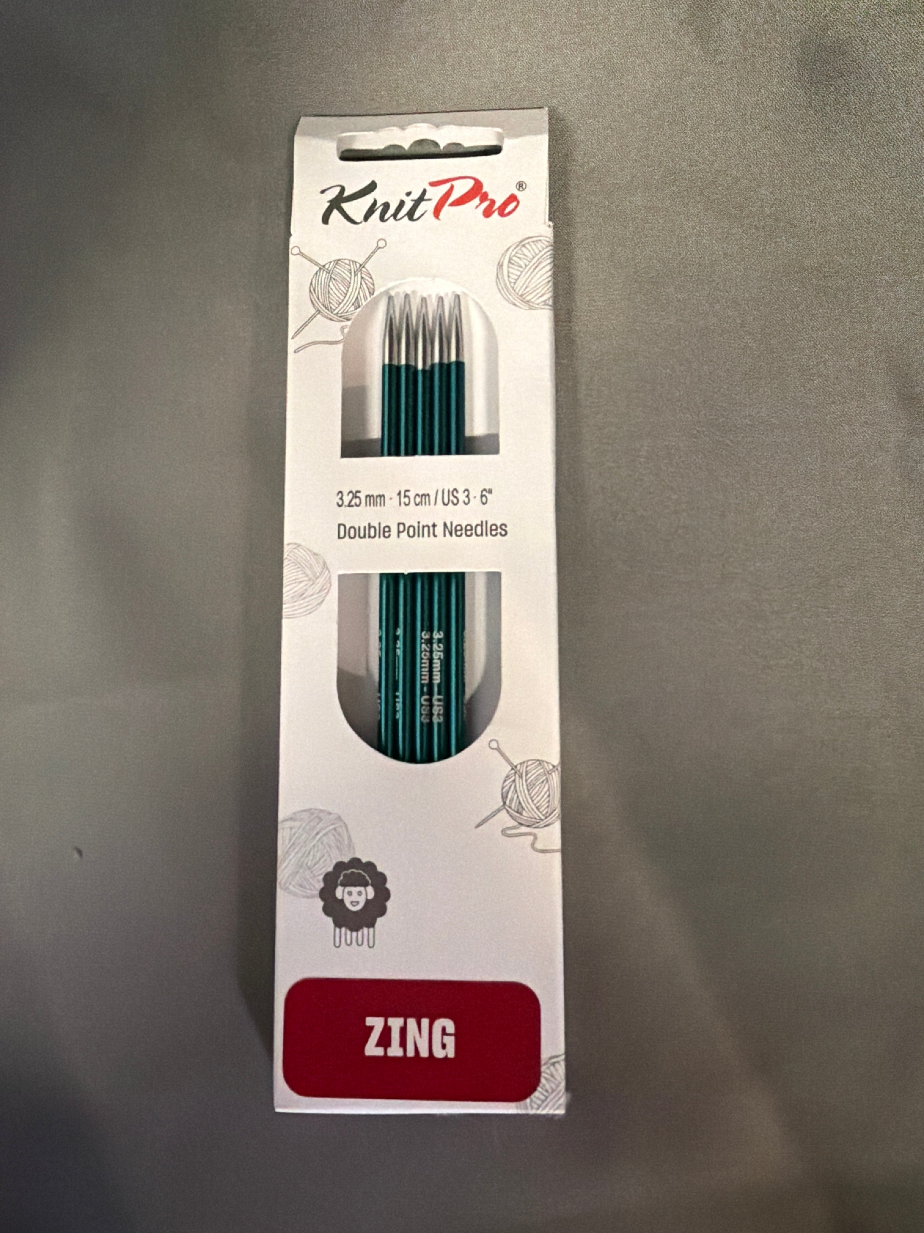 Knit pro zing double pointed needle