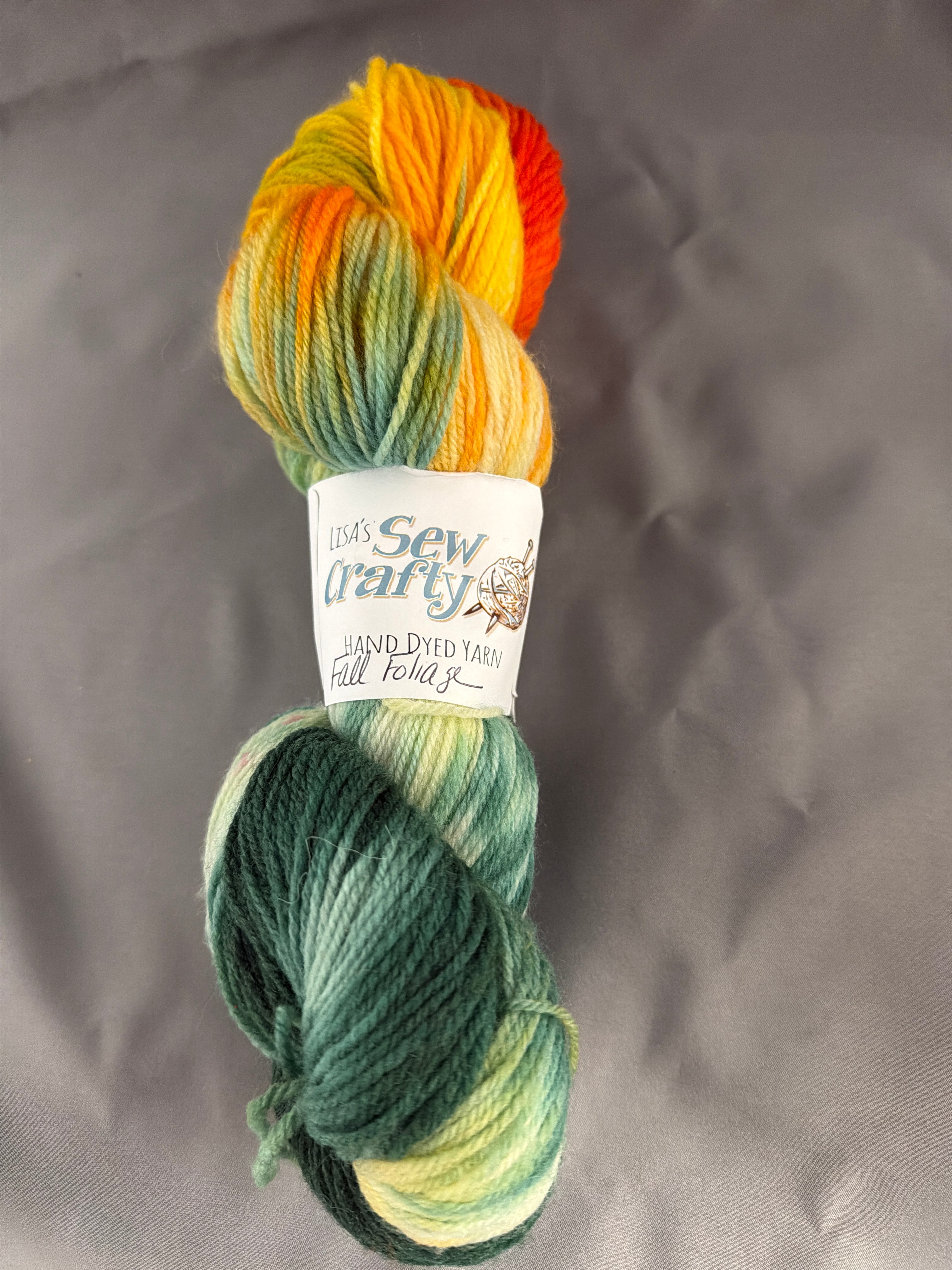Fall foliage- hand dyed yarn